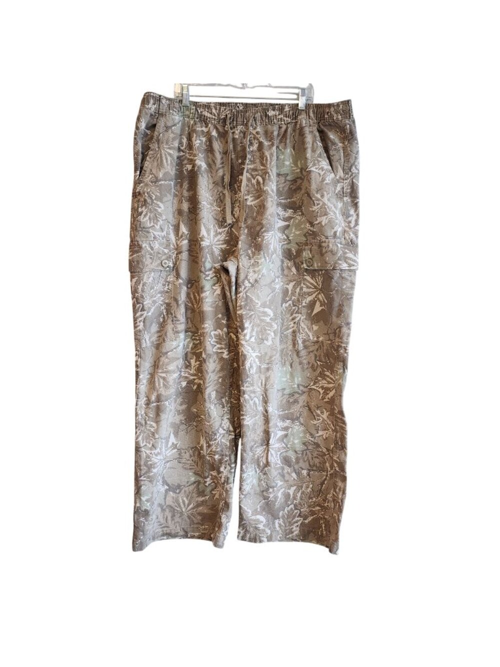 Original Use Mens XXL Leaf Print Cargo Pants Elastic Waist